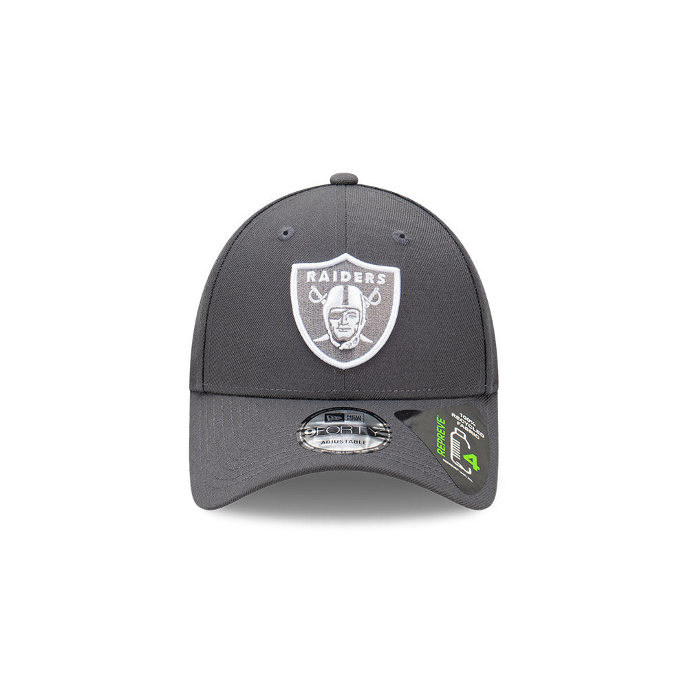 Las Vegas Raiders Hat - Graphite Grey Repreve 9Forty NFL Snapback Cap - New Era